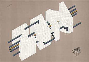 TAKENOBU IGARASHI (1944- ).  [UCLA] & [ZEN]. Two posters. 1976 and 1981. 28¾x40½ inches, 73x102¾ cm.